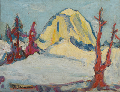  Konrad Sommer, Schildenstein, um 1966, Öl auf Karton, 38,0 x 49,0 cm 